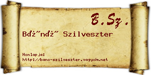 Bánó Szilveszter névjegykártya