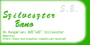 szilveszter bano business card